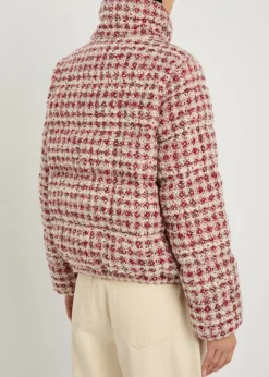 Andronne plaid padded metallic-tweed jacket