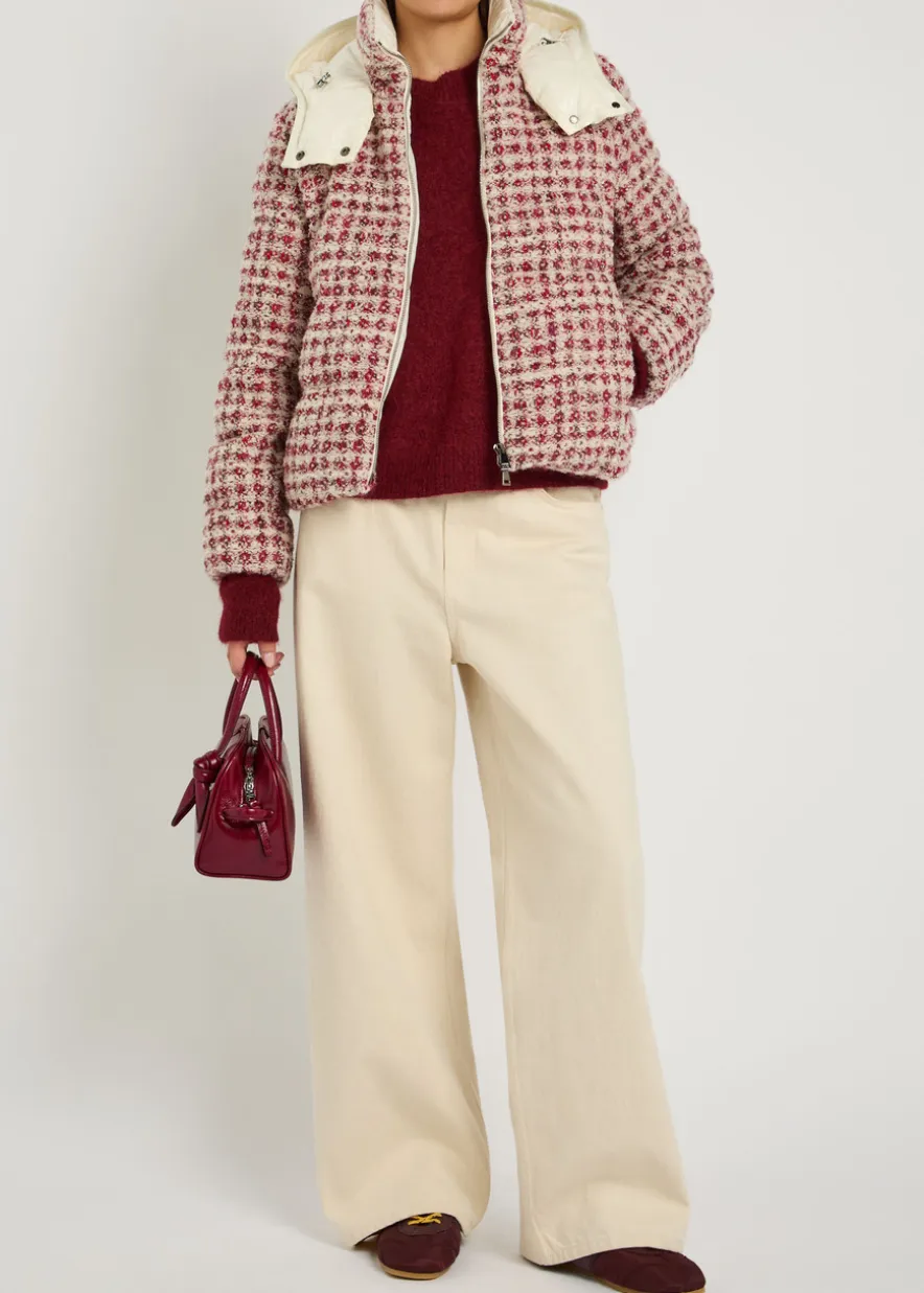 Andronne plaid padded metallic-tweed jacket