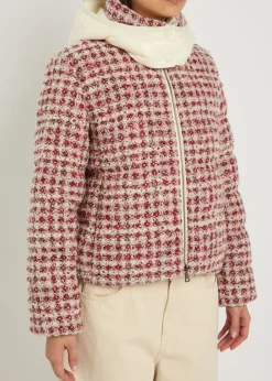 Andronne plaid padded metallic-tweed jacket