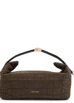 Andy crocodile-effect nubuck top handle bag