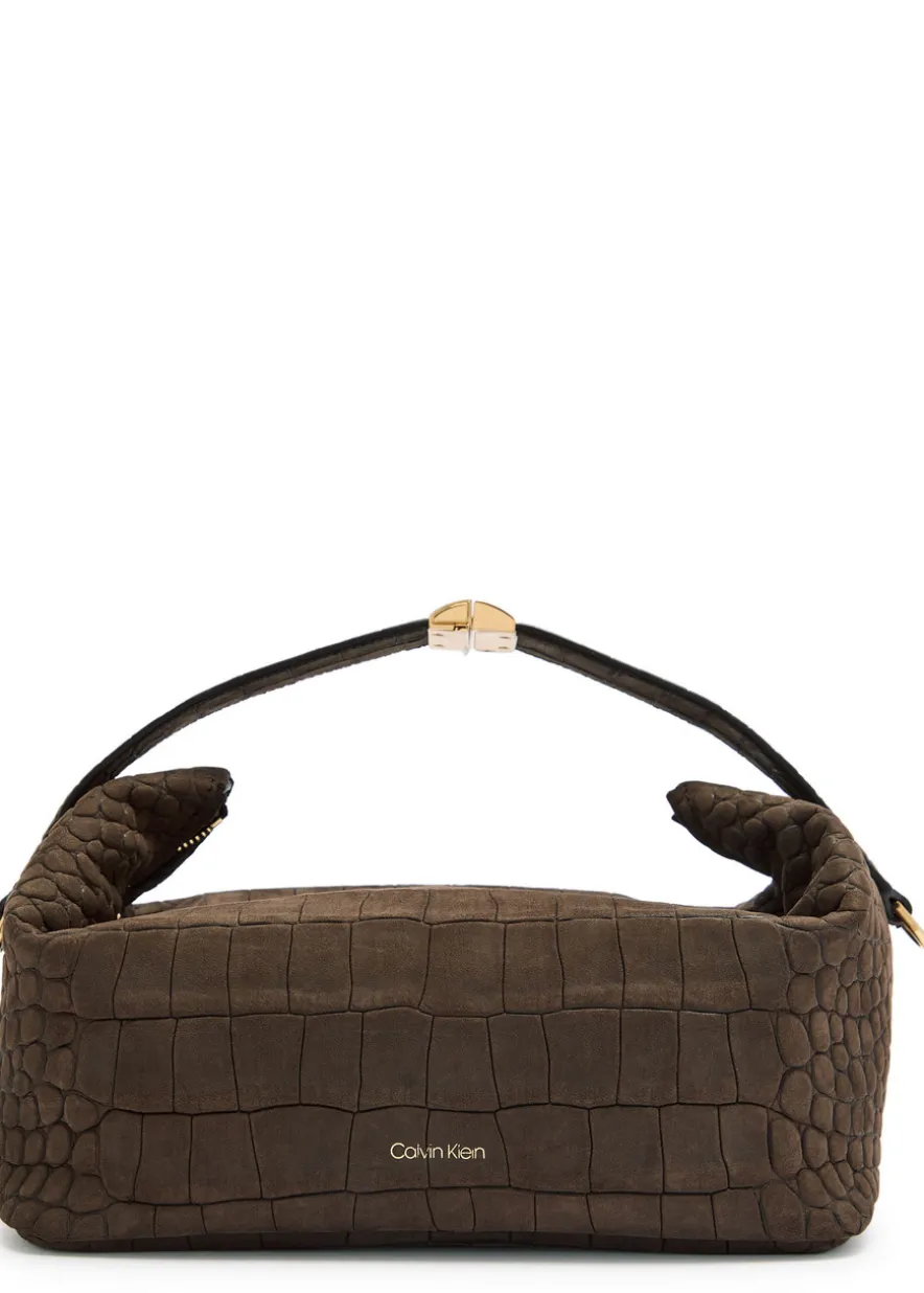Andy crocodile-effect nubuck top handle bag