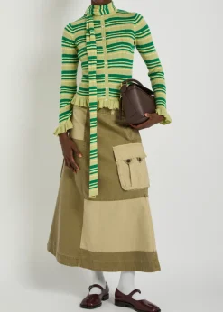 Anelis cotton and merino wool-blend cardigan