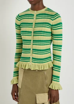Anelis cotton and merino wool-blend cardigan