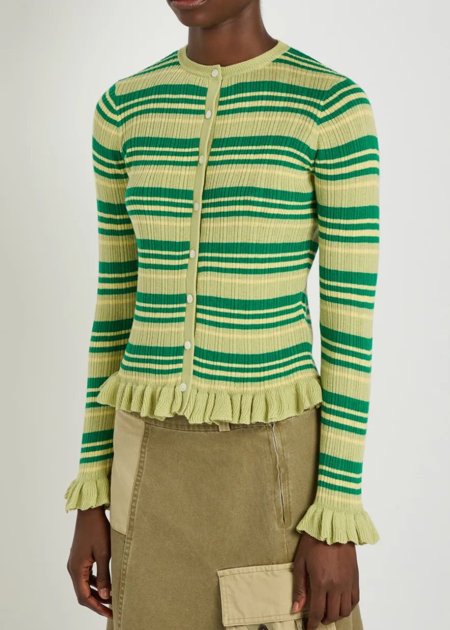 Anelis cotton and merino wool-blend cardigan