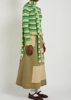 Anelis cotton and merino wool-blend cardigan