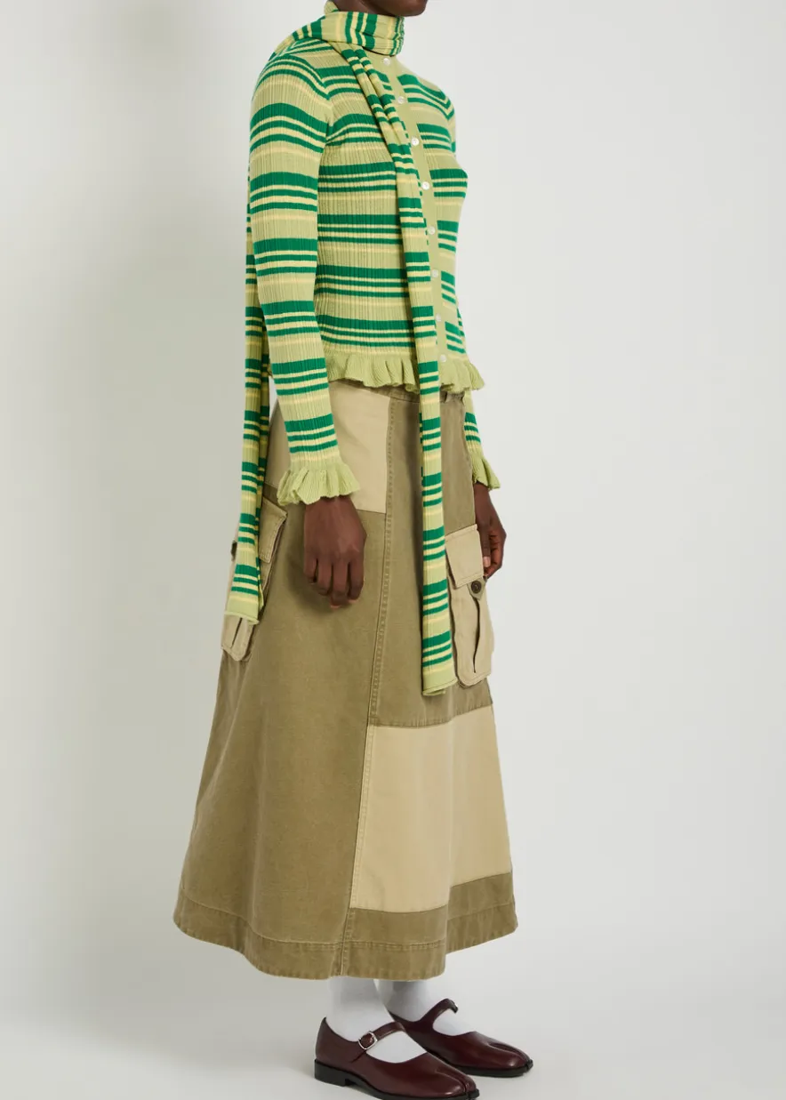 Anelis cotton and merino wool-blend cardigan