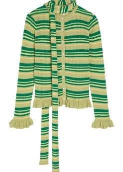 Anelis cotton and merino wool-blend cardigan