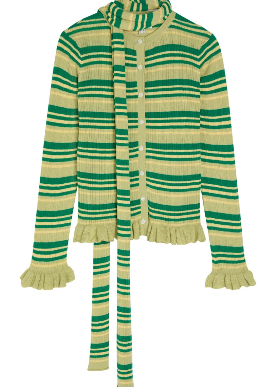 Anelis cotton and merino wool-blend cardigan