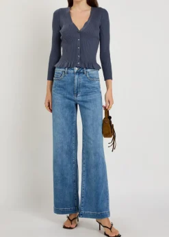 Anessa braided-trim wide-leg jeans