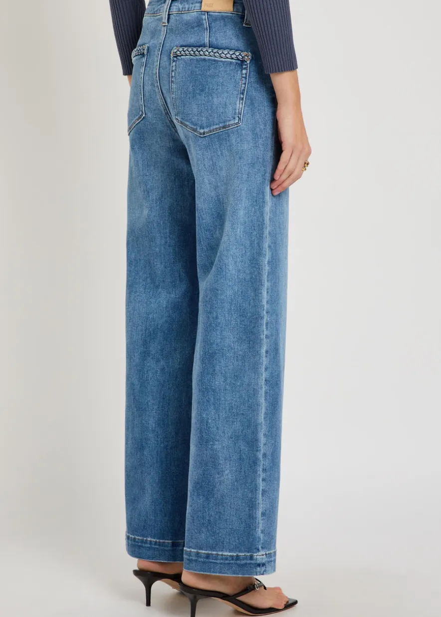 Anessa braided-trim wide-leg jeans