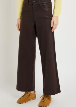 Anessa coated wide-leg jeans
