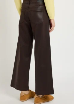 Anessa coated wide-leg jeans