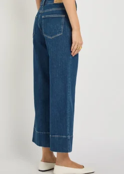 Anessa patch pockets wide-leg stretch-denim jeans