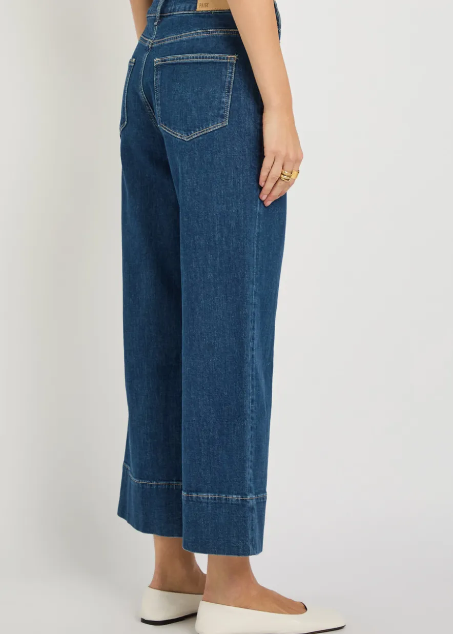 Anessa patch pockets wide-leg stretch-denim jeans
