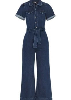 Anessa wide-leg stretch-denim jumpsuit