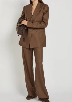 Angela double-breasted wool and silk-blend blazer