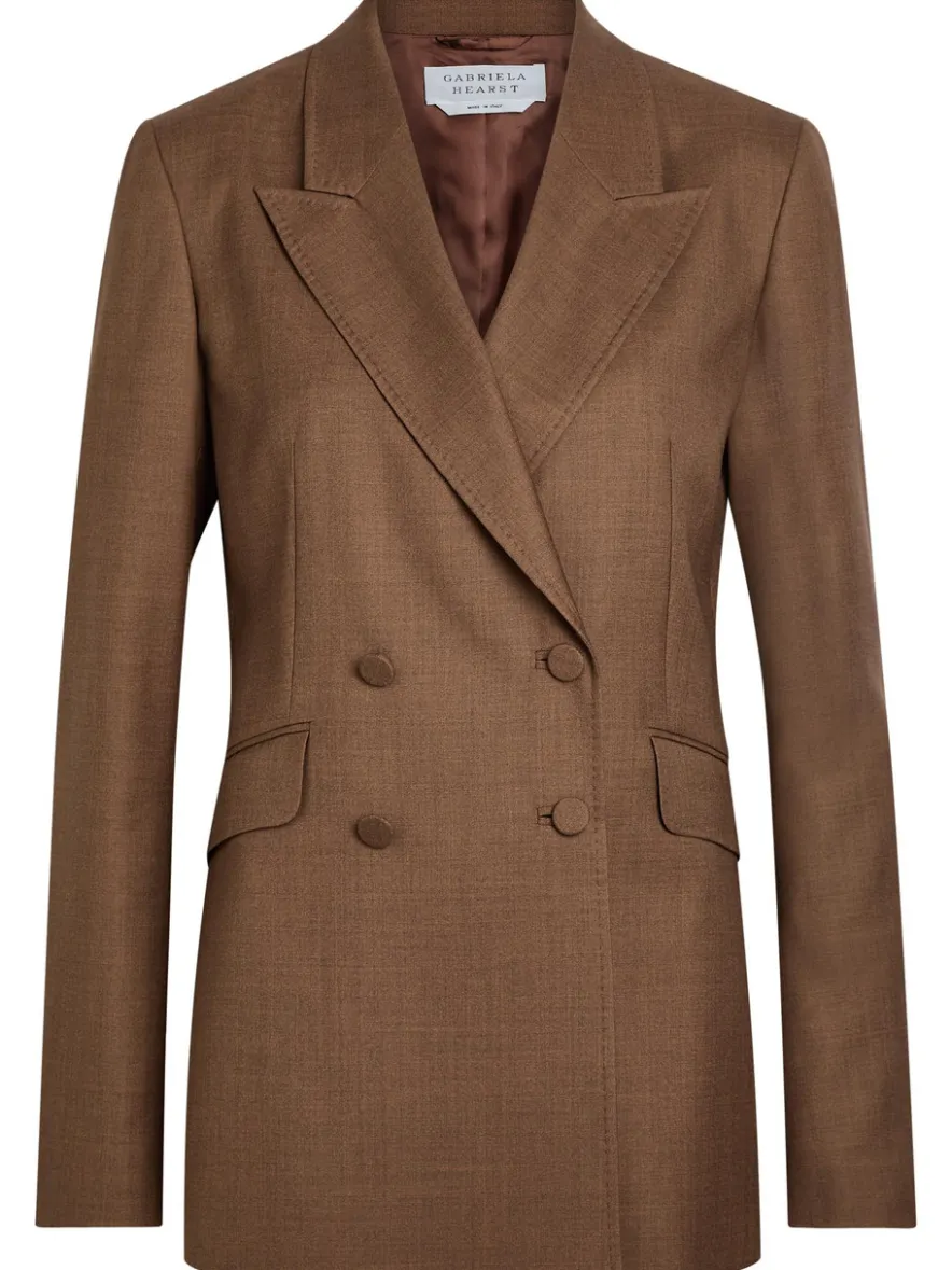 Angela double-breasted wool and silk-blend blazer