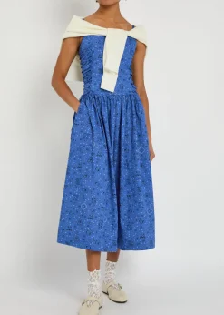 Angelina paisley-print cotton midi dress