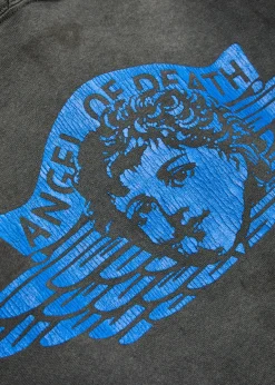Angel of Death printed hooded cotton sweatshirt