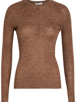 Anges Henley knit polo top