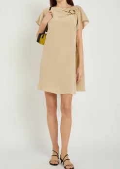 Anika satin-twill mini dress