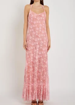 Anita embellished floral-lace maxi dress