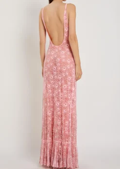 Anita embellished floral-lace maxi dress