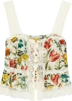 Annabeth floral-print cotton-blend top