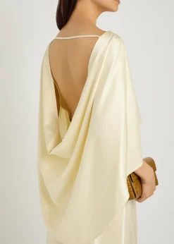 Anna cape silk maxi dress