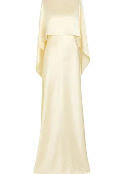 Anna cape silk maxi dress