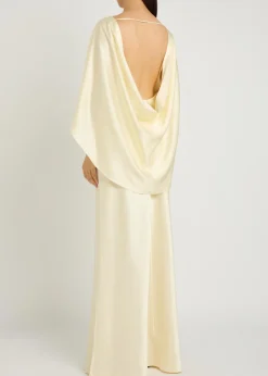 Anna cape silk maxi dress
