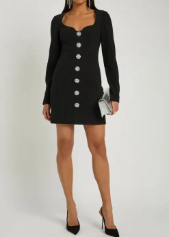 Annaleigh crystal-embellished crepe mini dress
