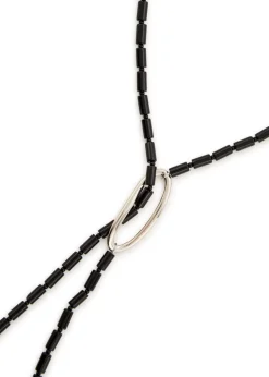 Annaya Lariat sterling silver beaded necklace