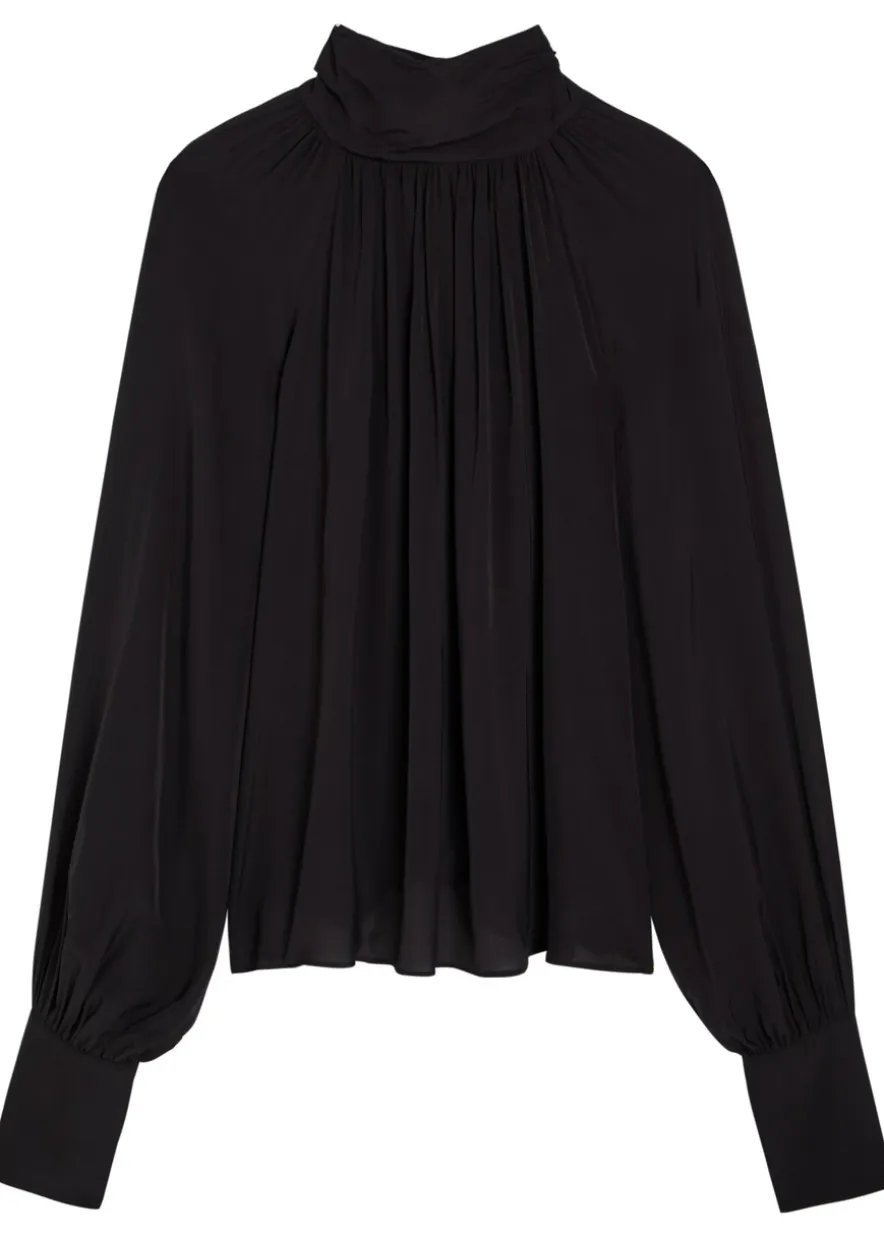 Anne draped poplin blouse