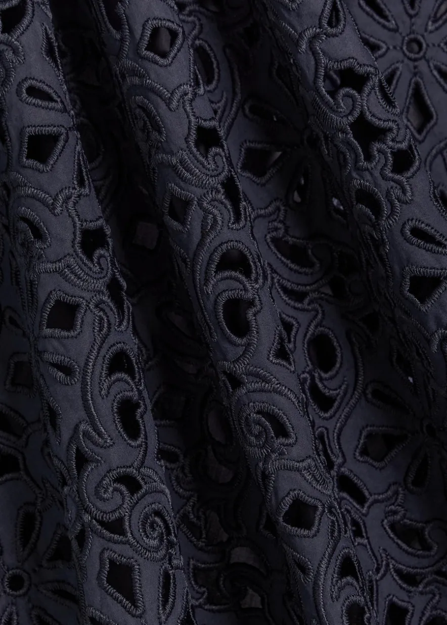 Antalya embroidered belted cotton midi dress