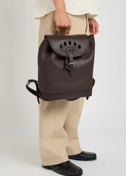 Antibes perforated leather backpack