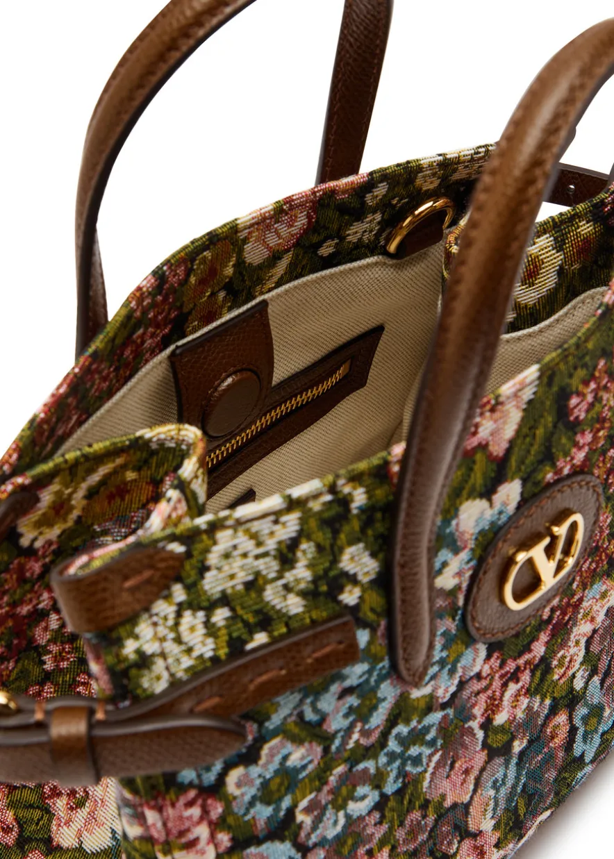 Antibes small floral-jacquard tote bag