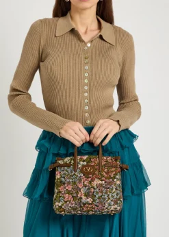 Antibes small floral-jacquard tote bag