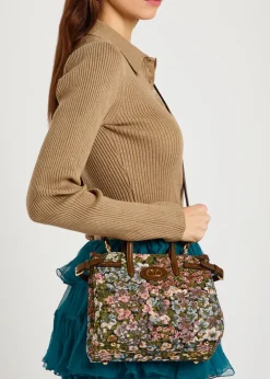 Antibes small floral-jacquard tote bag