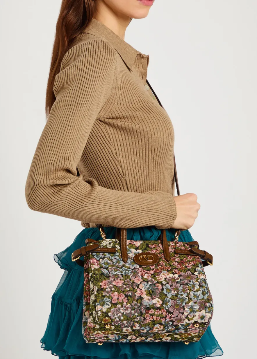 Antibes small floral-jacquard tote bag