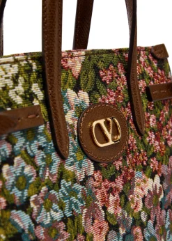 Antibes small floral-jacquard tote bag