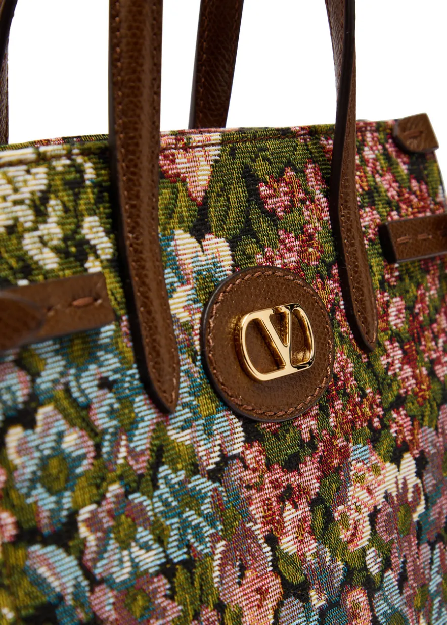 Antibes small floral-jacquard tote bag