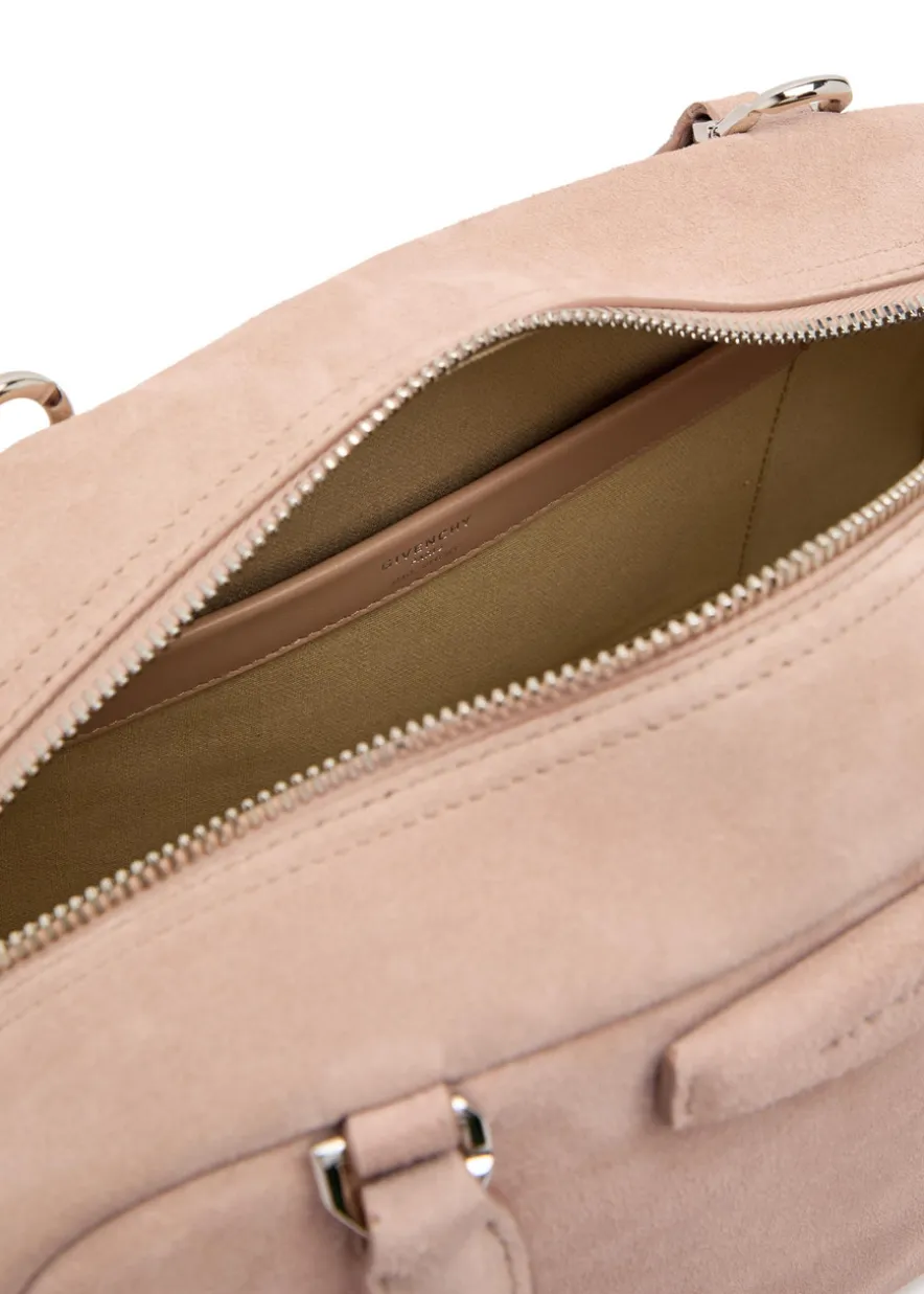 Antigona East-West medium suede top handle bag