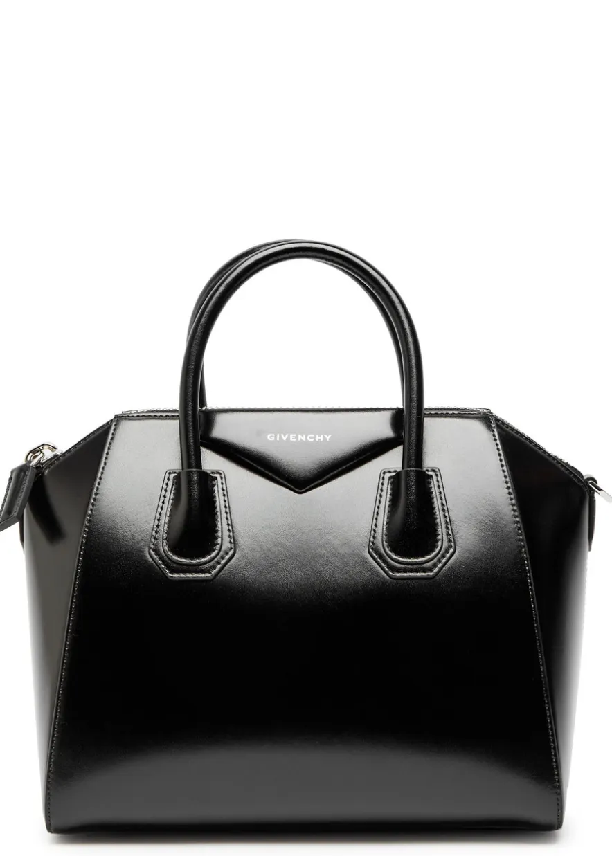 Antigona glossed leather top handle bag