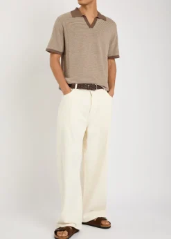 Antonio striped knit polo shirt