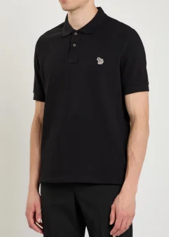 Appliquéd piqué cotton polo shirt
