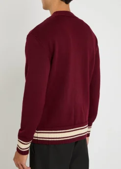 Appliquéd wool cardigan