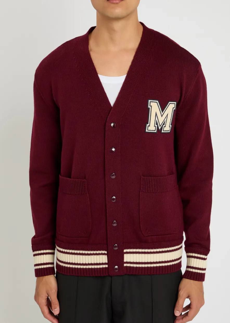 Appliquéd wool cardigan