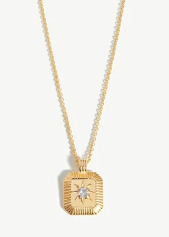 April Birthstone 18kt gold-plated necklace