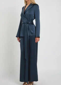 Archer belted wrap silk jacket